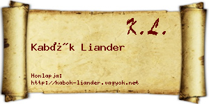 Kabók Liander névjegykártya